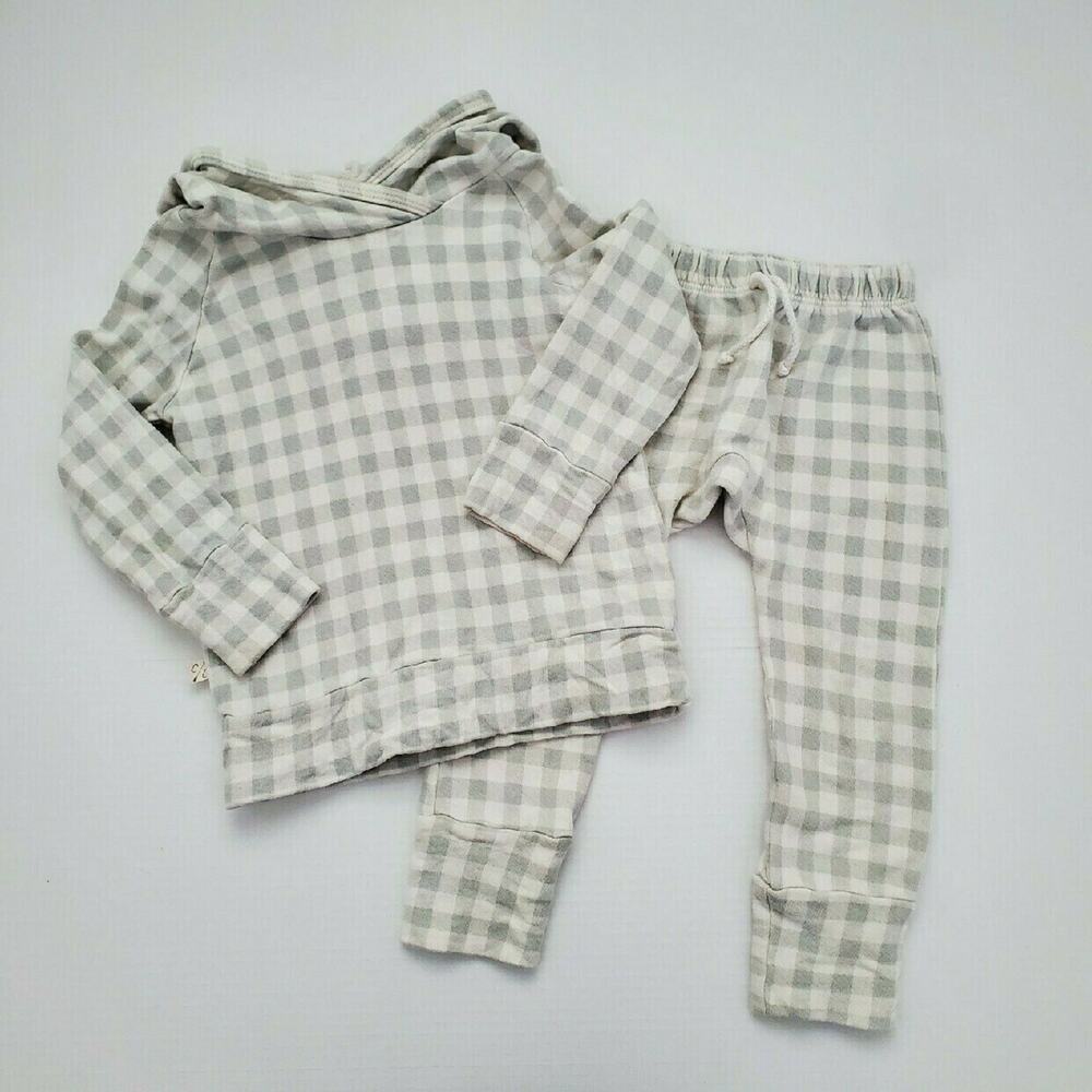 Unisex Childhoods Grey Plaid Set 2T